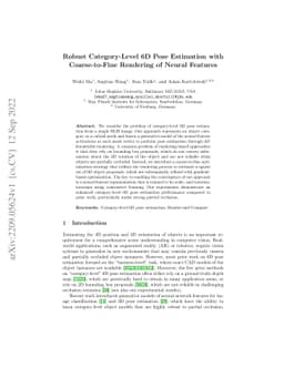Robust Category-Level 6D Pose Estimation with Coarse-to-Fine Rendering
  of Neural Features