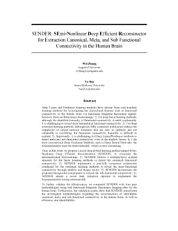 SENDER: SEmi-Nonlinear Deep Efficient Reconstructor for Extraction
  Canonical, Meta, and Sub Functional Connectivity in the Human Brain