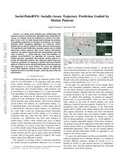 Social-PatteRNN: Socially-Aware Trajectory Prediction Guided by Motion
  Patterns