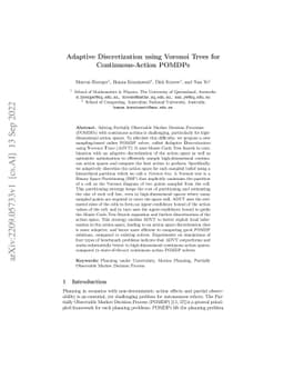 Adaptive Discretization using Voronoi Trees for Continuous-Action POMDPs