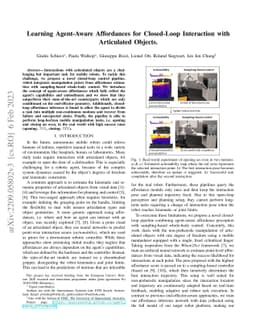Learning Agent-Aware Affordances for Closed-Loop Interaction with
  Articulated Objects