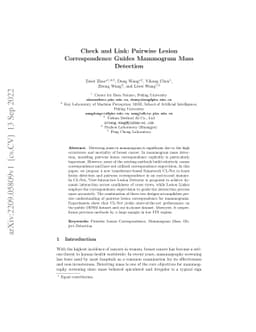Check and Link: Pairwise Lesion Correspondence Guides Mammogram Mass
  Detection