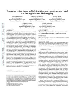 Computer vision based vehicle tracking as a complementary and scalable
  approach to RFID tagging