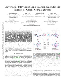 Adversarial Inter-Group Link Injection Degrades the Fairness of Graph
  Neural Networks