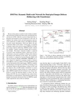 DMTNet: Dynamic Multi-scale Network for Dual-pixel Images Defocus
  Deblurring with Transformer