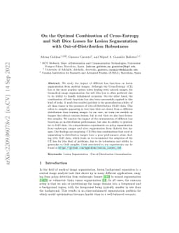 On the Optimal Combination of Cross-Entropy and Soft Dice Losses for
  Lesion Segmentation with Out-of-Distribution Robustness