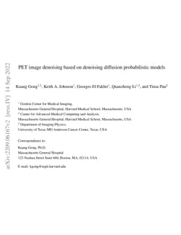 PET image denoising based on denoising diffusion probabilistic models