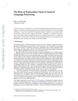 The Role of Explanatory Value in Natural Language Processing