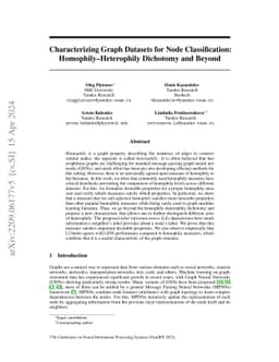 Characterizing Graph Datasets for Node Classification:
  Homophily-Heterophily Dichotomy and Beyond