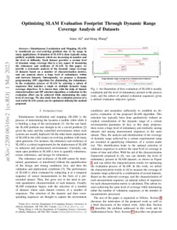 Optimizing SLAM Evaluation Footprint Through Dynamic Range Coverage
  Analysis of Datasets
