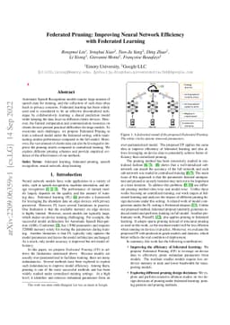 Federated Pruning: Improving Neural Network Efficiency with Federated
  Learning