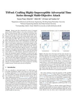 TSFool: Crafting Highly-Imperceptible Adversarial Time Series through
  Multi-Objective Attack
