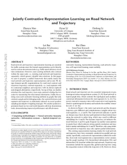 Jointly Contrastive Representation Learning on Road Network and
  Trajectory