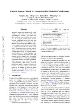 Classical Sequence Match is a Competitive Few-Shot One-Class Learner