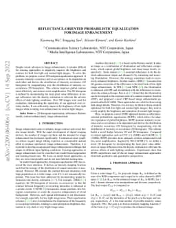 Reflectance-Oriented Probabilistic Equalization for Image Enhancement