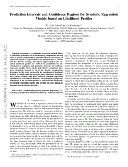 Prediction Intervals and Confidence Regions for Symbolic Regression
  Models based on Likelihood Profiles