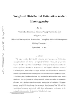 Weighted Distributed Estimation under Heterogeneity