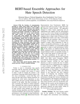 BERT-based Ensemble Approaches for Hate Speech Detection