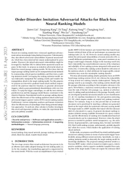 Order-Disorder: Imitation Adversarial Attacks for Black-box Neural
  Ranking Models