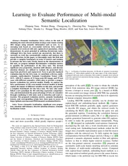 Learning to Evaluate Performance of Multi-modal Semantic Localization