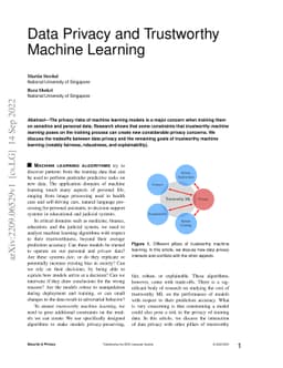 Data Privacy and Trustworthy Machine Learning