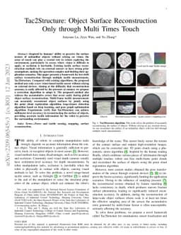 Tac2Structure: Object Surface Reconstruction Only through Multi Times
  Touch