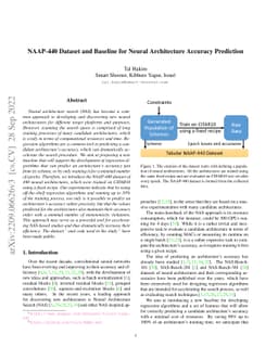NAAP-440 Dataset and Baseline for Neural Architecture Accuracy
  Prediction
