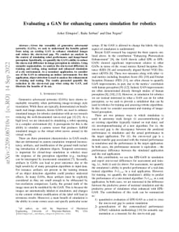 Evaluating a GAN for enhancing camera simulation for robotics