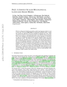 PaLI: A Jointly-Scaled Multilingual Language-Image Model