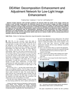 DEANet: Decomposition Enhancement and Adjustment Network for Low-Light
  Image Enhancement