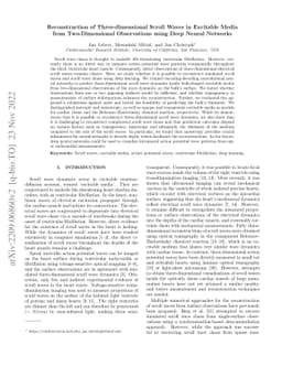 Reconstruction of Three-dimensional Scroll Waves in Excitable Media from
  Two-Dimensional Observations using Deep Neural Networks