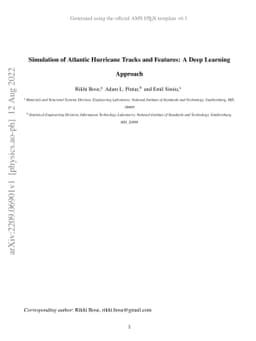 Simulation of Atlantic Hurricane Tracks and Features: A Deep Learning
  Approach