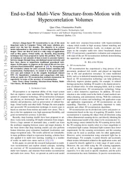 End-to-End Multi-View Structure-from-Motion with Hypercorrelation
  Volumes