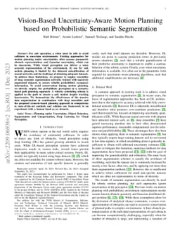 Vision-Based Uncertainty-Aware Motion Planning based on Probabilistic
  Semantic Segmentation