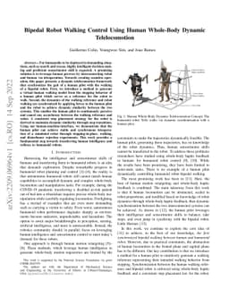 Bipedal Robot Walking Control Using Human Whole-Body Dynamic
  Telelocomotion