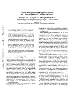 Double Doubly Robust Thompson Sampling for Generalized Linear Contextual
  Bandits