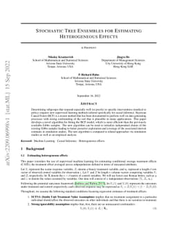 Stochastic Tree Ensembles for Estimating Heterogeneous Effects