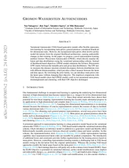 Gromov-Wasserstein Autoencoders