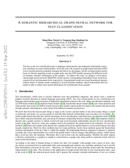 A semantic hierarchical graph neural network for text classification
