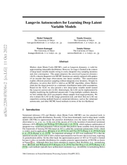 Langevin Autoencoders for Learning Deep Latent Variable Models