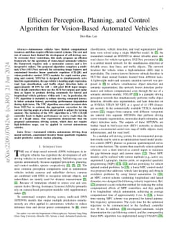 Efficient Perception, Planning, and Control Algorithm for Vision-Based
  Automated Vehicles