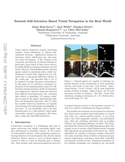 Towards self-attention based visual navigation in the real world