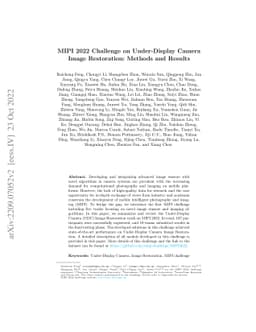 MIPI 2022 Challenge on Under-Display Camera Image Restoration: Methods
  and Results