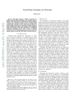 Fixed-Point Centrality for Networks