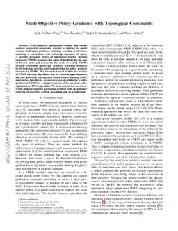 Multi-Objective Policy Gradients with Topological Constraints