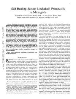 Self-Healing Secure Blockchain Framework in Microgrids