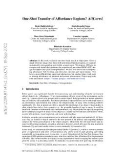 One-Shot Transfer of Affordance Regions? AffCorrs!