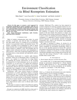 Environment Classification via Blind Roomprints Estimation