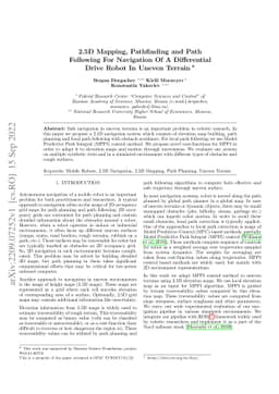 2.5D Mapping, Pathfinding and Path Following For Navigation Of A
  Differential Drive Robot In Uneven Terrain