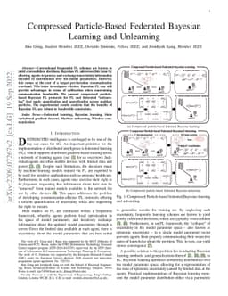 Compressed Particle-Based Federated Bayesian Learning and Unlearning